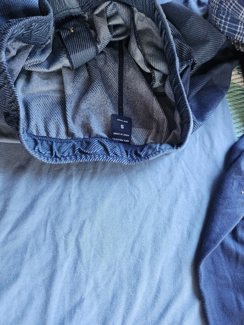 Izod Two-Tone Navy and Light Blue Henley Pajama Set - Picture 3 of 3